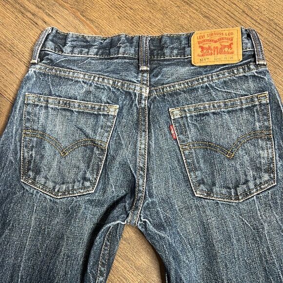 Levi’s 514 Slim Straight Boys Youth Unisex Distressed Denim Jeans 12Reg 26x26 - Picture 4 of 6